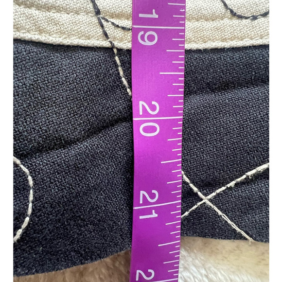 Vintage Susan Bristol Tan and Black Floral Embroidered Cotton Pants Suit, Size L - Picture 9 of 13